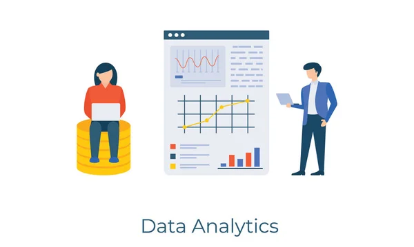 Business Infographic Data Analytics Illustration Flat Design — Stock Vector