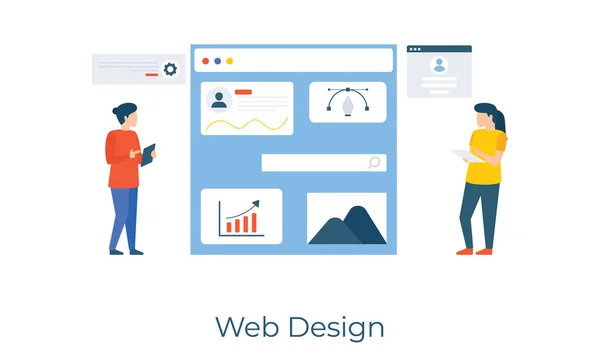 Web Wireframe Интерфейс Web Design Плоский Векторный Дизайн Иллюстраций — стоковый вектор