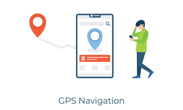 Online Platskarta Gps Navigering App Illustration Platt Design — Stock vektor