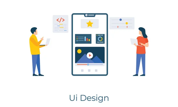 Konstrukcja Interfejsu Użytkownika Płaskiej Ilustracji Wektora — Wektor stockowy