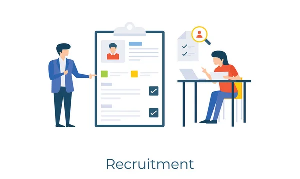 Hiring Persons Vacant Vacancies Human Resources Recruitment Vector Flat Illustration — ストックベクタ