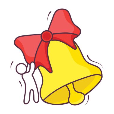 Jingle bell, elle çizilmiş tasarım vektörü 