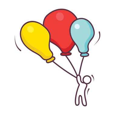 Dekoratif balonlar, düz tasarım vektörü 
