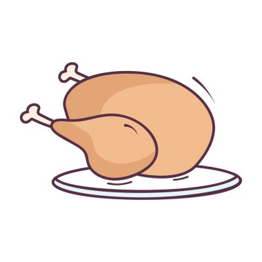 Tavuk budu ikonu, barbekü besin düzlüğü tasarımı 