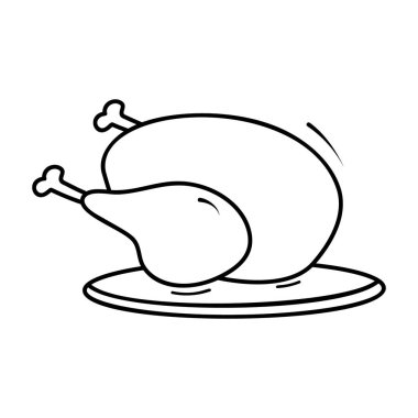 Tavuk budu ikonu, barbekü besin düzlüğü tasarımı 