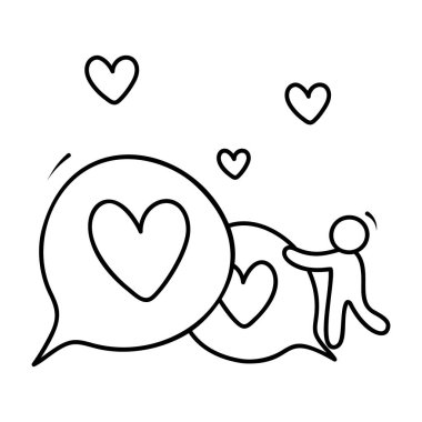 Aşk mesajı el çizilmiş simgesi 