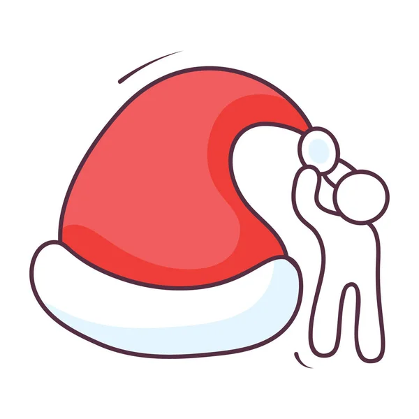 Chapeau Père Noël Noël Concept Célébration Vecteur — Image vectorielle