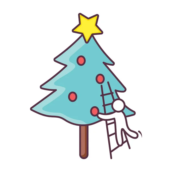 Christmas Tree Decorative Vector Web Designs Mobile Apps — Stock Vector