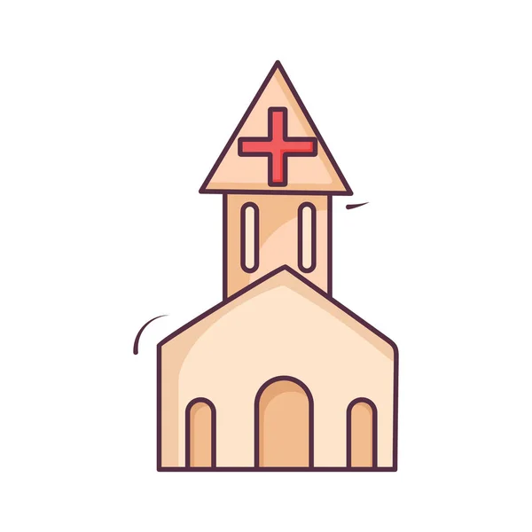 Church Christianity House Hand Drawn Vector — Stock Vector