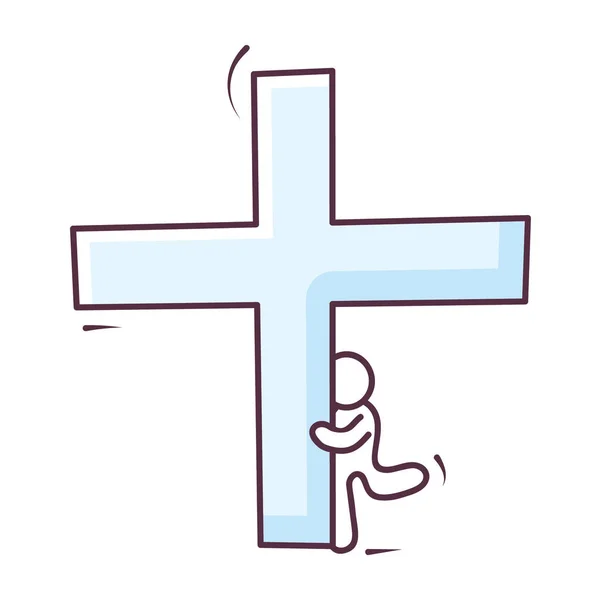 Icône Croix Chrétienne Symbole Religieux Design Plat Pour Application Web — Image vectorielle