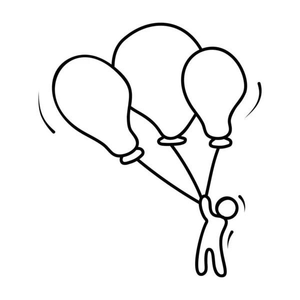 Balões Decorativos Vetor Design Linha — Vetor de Stock
