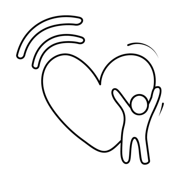 Σήματα Σύνδεσης Καρδιάς Εικονίδιο Γραμμής Του Σχεδιασμού Δικτύου Αγάπης — Διανυσματικό Αρχείο