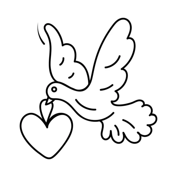 Het Verzenden Van Liefde Door Vogel Een Romantische Boodschap Concept — Stockvector