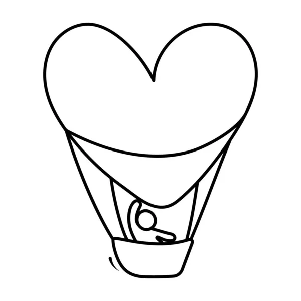 Vector Globo Aire Caliente Diseño Línea — Archivo Imágenes Vectoriales