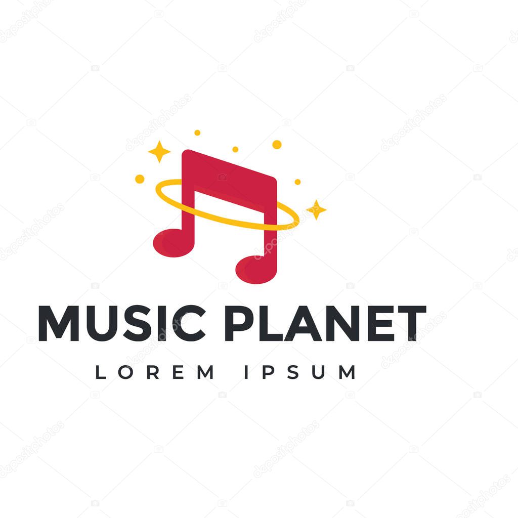 Music logo, entertainment tagline vector, logo design.