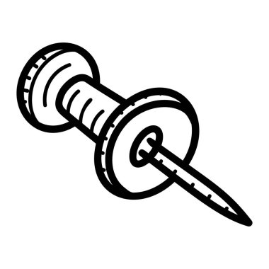 Pushpin simgesi elle çizilmiş yuvarlak tasarım 