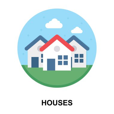 Düz modayla ev simgesi, düzenlenebilir vektör.