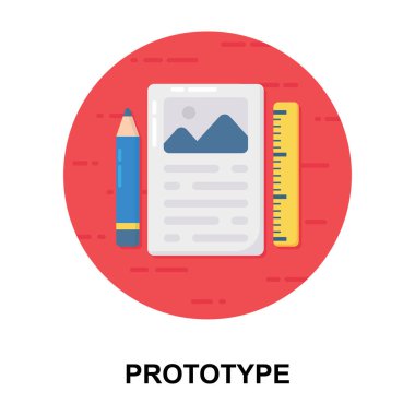 Prototipin düz yuvarlanmış simgesi 