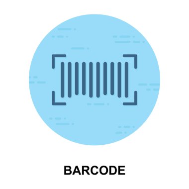 Barkod simgesi, düz vektör tasarımı.