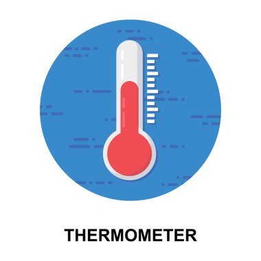 Termometrenin kavramsal simgesi, geniş arkaplan üzerindeki sıcaklık.