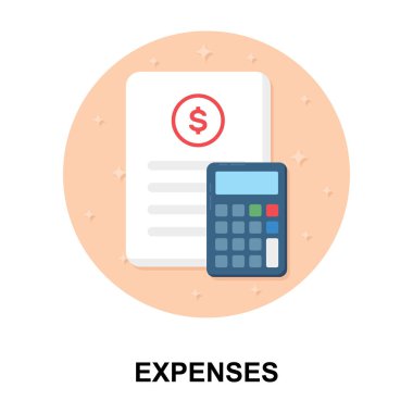 Gider tasarım tarzında iş veri raporu ve bütçe simgesi olarak bilinen mali muhasebe 