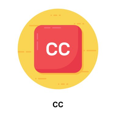 Yaratıcı ortak lisans, cc vektör tasarımının düz simgesi 