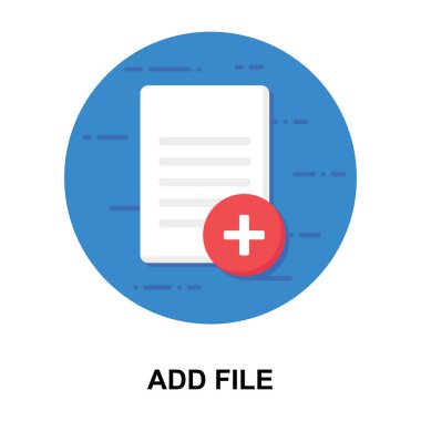 Dosya vektör tasarımının düz yuvarlak simgesi olarak yeni düğme işareti oluştur 