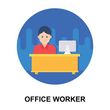 Resepsiyon avatarı, ofis çalışanının fla simgesi 