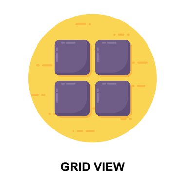 Düz yuvarlak vektör tasarımında öğütme görünümü simgesi 