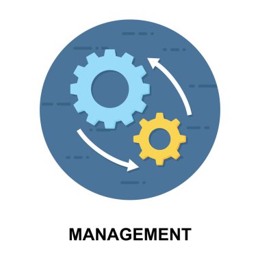 Çarklar, düz yuvarlak vektörde yönetim simgesi 