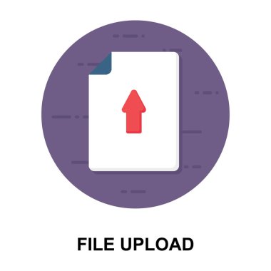 Dosya gönderme simgesi web sayfası konseptinde yukarı ok.