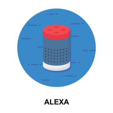 Akıllı hoparlör aygıtı, Alexa düz yuvarlak simge 