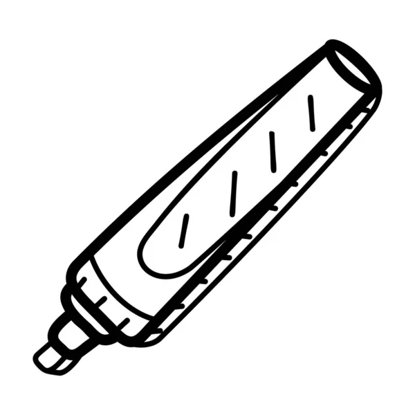 Office Supplies Hand Drawn Highlighter Icon Vector Design — ストックベクタ