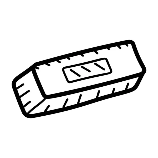 Office Supplies Eraser Hand Drawn Icon — Stock Vector