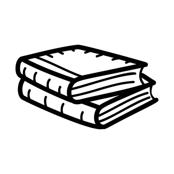 Icono Diseño Dibujado Mano Libros Educativos — Vector de stock