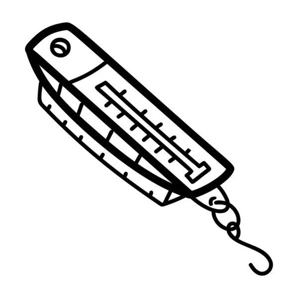 Symbol Des Gewichthakens Doodle Stil Auf Isoliertem Weißem Hintergrund — Stockvektor