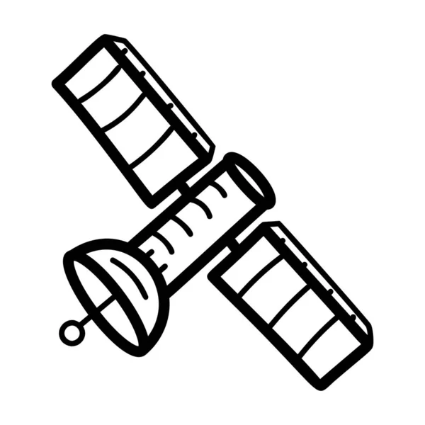 Space Dish Concept Satellite Technology Doodle Rounded Icon — Stock vektor