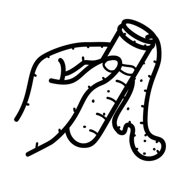 Chemical Tube Hand Lab Experiment Icon Hand Drawn Style — Stock vektor
