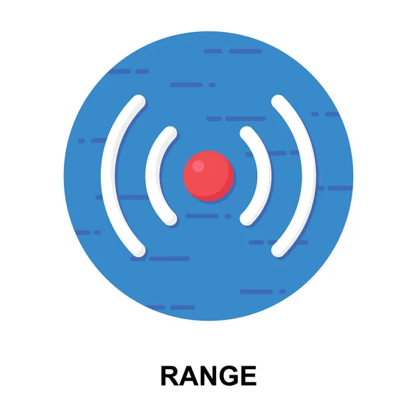 Sensor Detección Señales Icono Rango Diseño Plano — Vector de stock