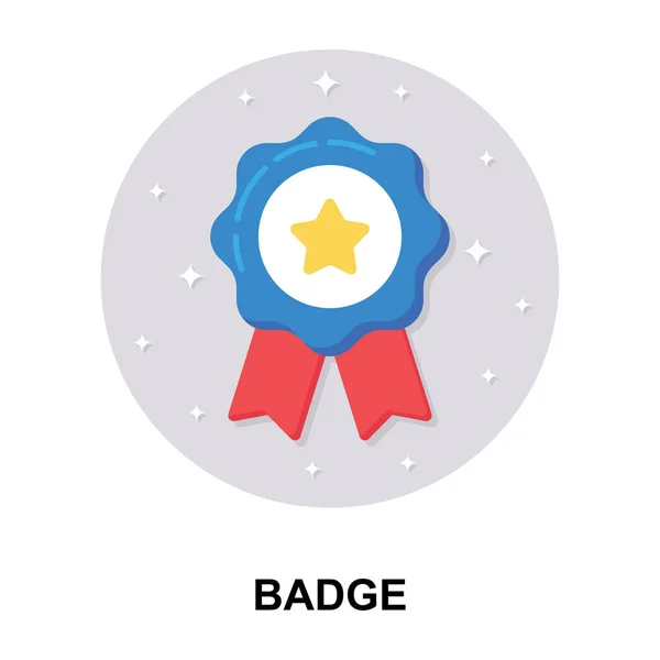 Star Sign Award Badge Flat Icon — Stock vektor