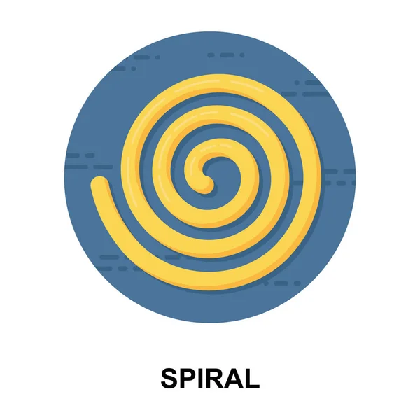 Bobina Cobre Forma Espiral Ícone Plano Design Vetor Espiral — Vetor de Stock