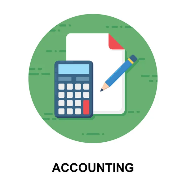 Calculatrice Avec Feuille Budget Icône Des Comptes Design Arrondi Plat — Image vectorielle