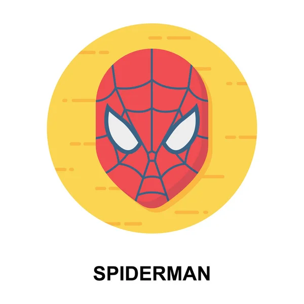 Flacher Abgerundeter Designvektor Spiderman — Stockvektor