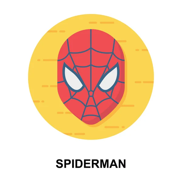 Diseño Redondeado Plano Vector Spiderman — Vector de stock