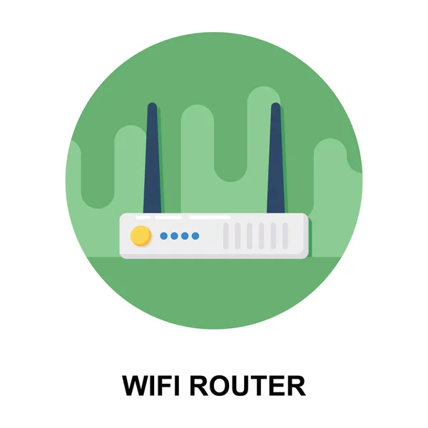 带有信号的接入点设备 Wifi 路由器 — 图库矢量图片