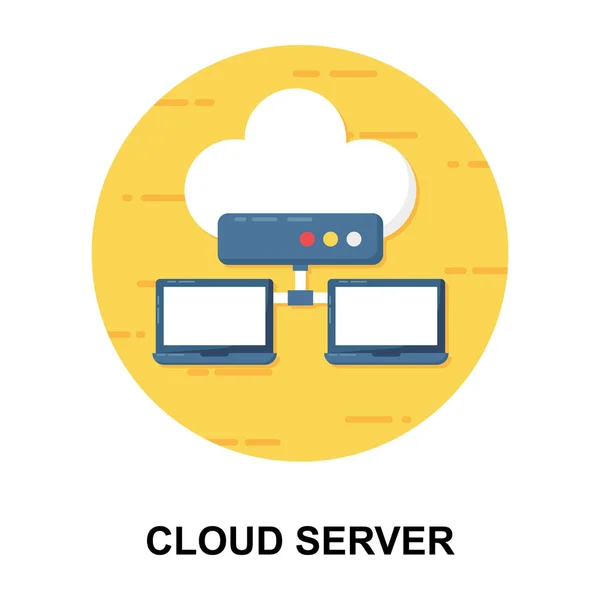 Serveur Données Cloud Vecteur Conception Arrondi Plat — Image vectorielle