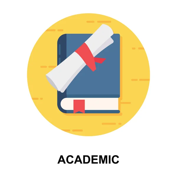 Graduation Degree Knowledge Book Flat Icon Design — ストックベクタ