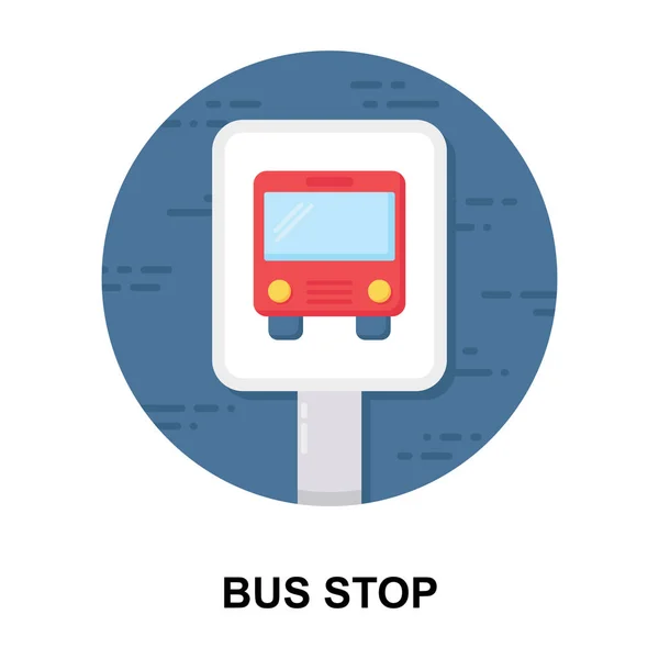 Zona Espera Transporte Público Bus Stand Icono — Vector de stock
