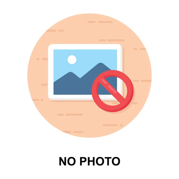 Landscape Banned Sign Photo Icon — Stock vektor