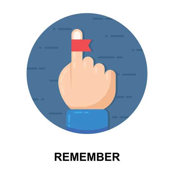 Lesezeichen Auf Dem Zeigefinger Flache Ikone Des Memory Vektordesigns — Stockvektor